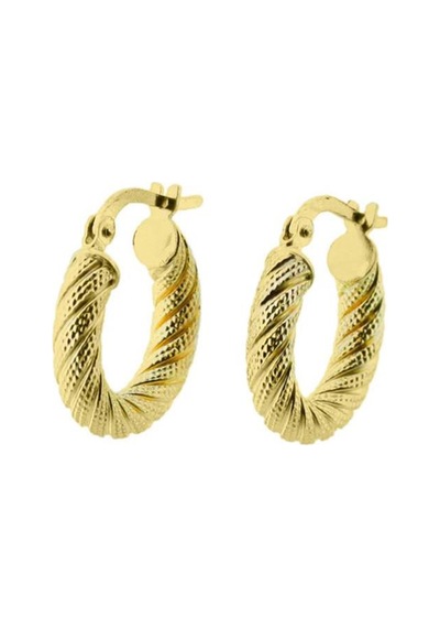 Burma Altın Halka Küpe Çap:1.8cm Sarı Altın