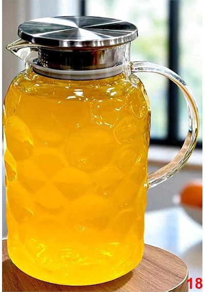 Borosilikat Cam Metal Kapaklı Lüks Sürahi 1800ml 193