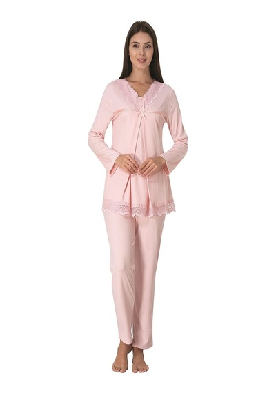 Effortt Lohusa Pijama Takımı Pembe - 4032 Pembe