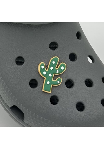 Crocs Terlik Süsü Ve Aksesuarı , Çanta Süsü Jibbitz Kaktüs 05 Görsel Figür Aksesuar Hardal-yeşil-beyaz