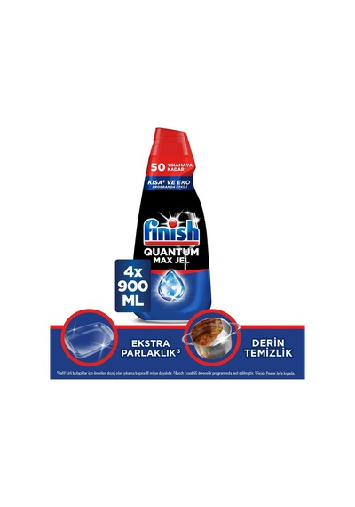 Finish Quantum Max Bulaşık Makinesi Deterjanı Jel 900ml 4'lü