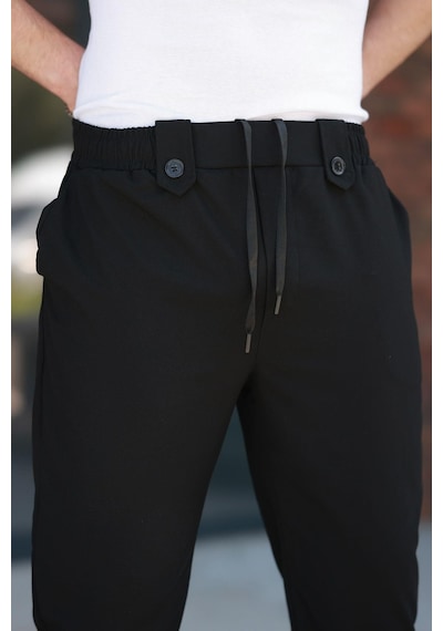Madmext Siyah Regular Fit Erkek Pantolon E6574