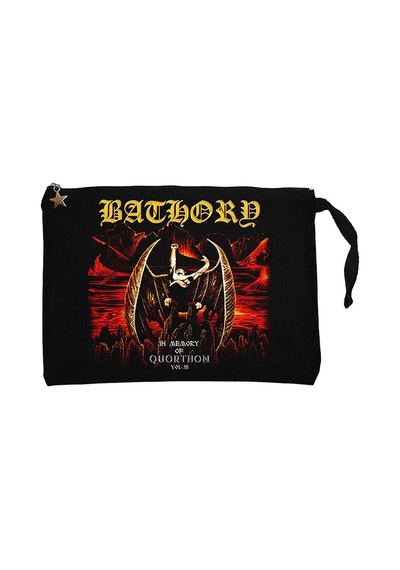 Bathory In Memory of Quorthon Siyah Clutch Cüzdan / El Çantası Siyah