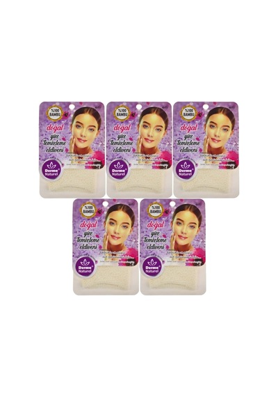 Derma Naturel Bambu Yüz Temizleme Eldiveni Ms-32 5 Li Set