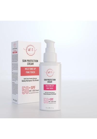 İd-t Pink Touch 50+spf Uvb+uva Broad Hafif Tonlu Pembe Dokunuş Güneş Koruyucu Yüz Kremi Su Bazlı