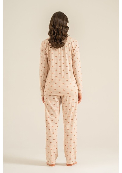 Rolypoly Anne Kız Cute Bears Krem Gömlek Pijama Takımı Rp3917-a-v1 Rp3917-a-v1