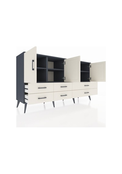 Hyperion Konsol 6 Raflı 6 Çekmeceli 4 Kapaklı 176x44x99 Antrasit- Antrasit-aytaşı Hyperion Konsol 6 Raflı 6 Çekmeceli 4 Kapaklı 176x44x99 Antrasit- Antrasit-aytaşı