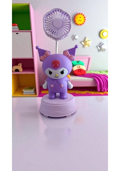 Kuromi Temalı Masa Üstü Vantilatör lik Eşya Mor Renk