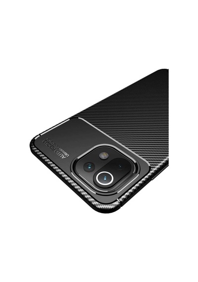 Xiaomi Mi 11 Lite Kılıf Auto Focus Karbon Kapak - Kahverengi Evimdeyokyok