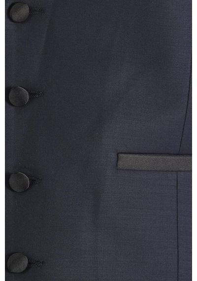 Efor Slim Fit Saten Biyeli Lacivert Damatlık Smokin Yelek Y 120 Lacivert