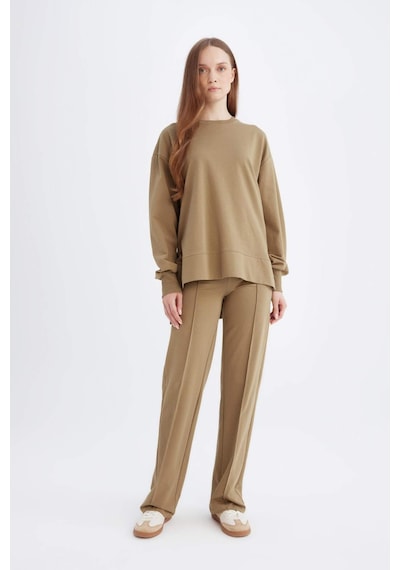 Defacto Wide Leg Geniş Bol Paça Basic Düz Sweatshirt Kumaş Eşofman Altı D4805AX24AUKH459 Haki Defacto Wide Leg Geniş Bol Paça Basic Düz Sweatshirt Kumaş Eşofman Altı D4805AX24AUKH459 Haki