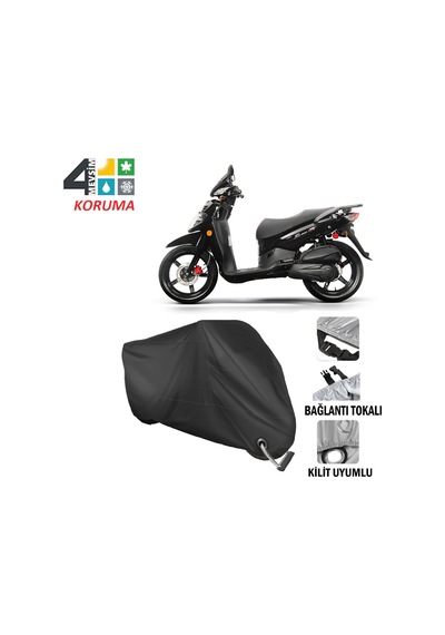 Sym Hd Evo 200 Motosiklet Brandası ( Kilit Uyumlu - Siyah