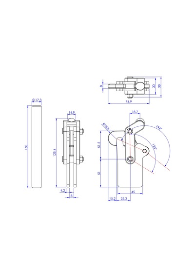 Goodhand Gh-70101 Ağır Hizmet Tipi Toggle Kelepçe 200 Kg Kapasi