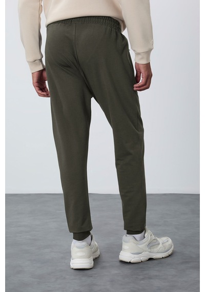 Tommy Life Haki Fermuar Cepli Standart Kalıp Jogger Erkek Eşofman Alt - 84651 Haki