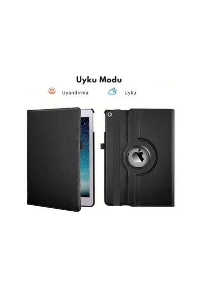 Apple Uyumlu iPad Air 13 M3 2025 360 Yatay Dikey Dönebilen Deri Tablet Kılıfı Kapaklı Kılıf
