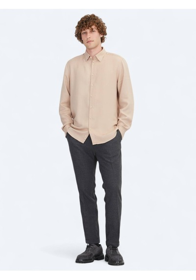 Kip Somon Regular Fit Dokuma Casual Gömlek Somon