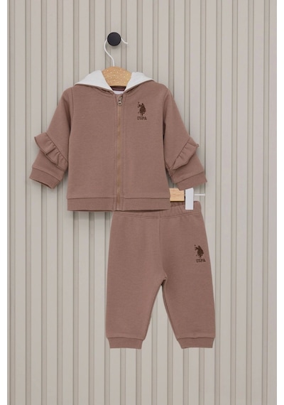 U.S. Polo Assn. Kız Bebek 3lu Takım - Vizon Vizon