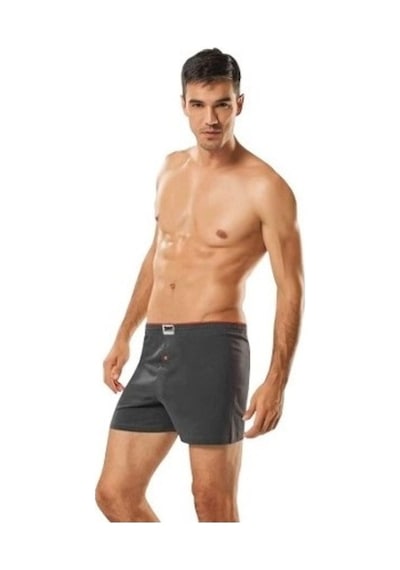 6'Lı Tutku Düz Boxer /Külot Erkek %100 Pamuk Düğmeli Füme