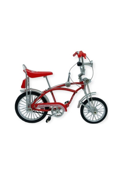 Model Araçlar -1:8 Metal Retro Pinokyo Bisiklet - Die -cast 17 Cm - Kırmızı Lisinya Kırmızı