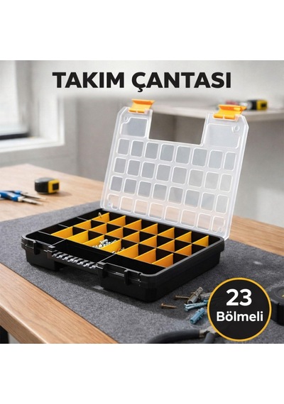 Vida Dübel Saklama Kutusu Organizer 23 Bölmeli Takım Çantası Çok Amaçlı Plastik Organizer Kutu