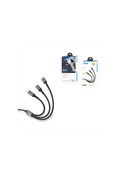 Go-des Gd-uc617 3in1 Type-c To Lightning/type-c/type-c Ultra Hızlı Pd Şarj Kablosu 100w 1.2m Siyah