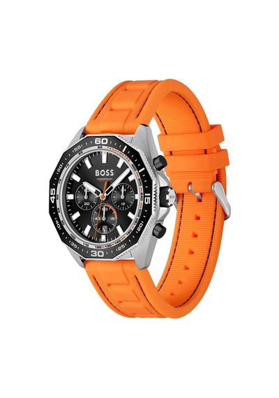 Hugo Boss HB1513970 Silikon Turuncu Siyah Kadran 44 mm Erkek Kol Saati