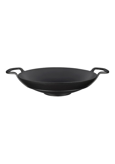 Lava Döküm Wok Tava, Metal Kulplu, 38cm, Siyah Genel