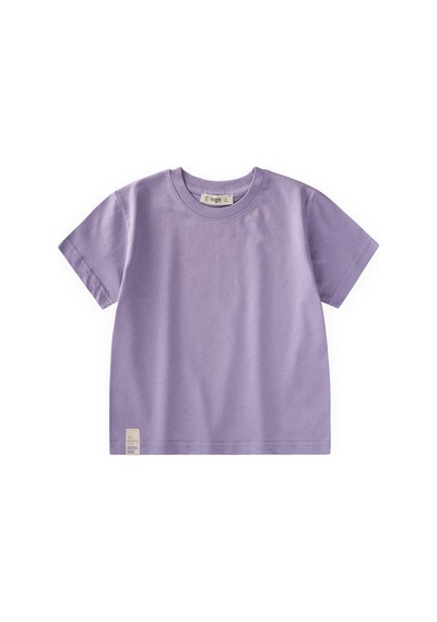 Cigit Etiket Detaylı T-shirt 2-10 Yaş Lila