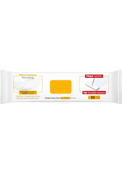 Sleepy Easy Clean Arap Sabunu Katkılı Mopa Uyumlu Yer Temizlik Havlusu&Mendili 50 Yaprak