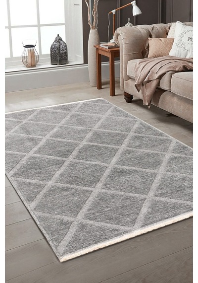 Rodney Vl Yıkanabilir Kaydırmaz Çift Taraf Pamuk Dokuma Beyaz Rix Premium Kalite Kilim K.gümüş