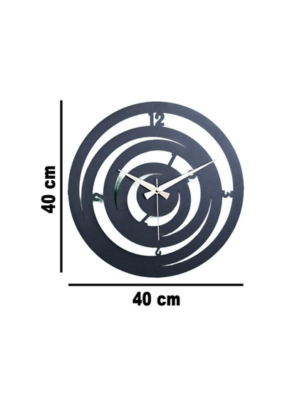 Hilal Model Metal Lazer Kesim Akar Sessiz Mekanizmalı Duvar Saati 40 40 Cm -m019 Siyah