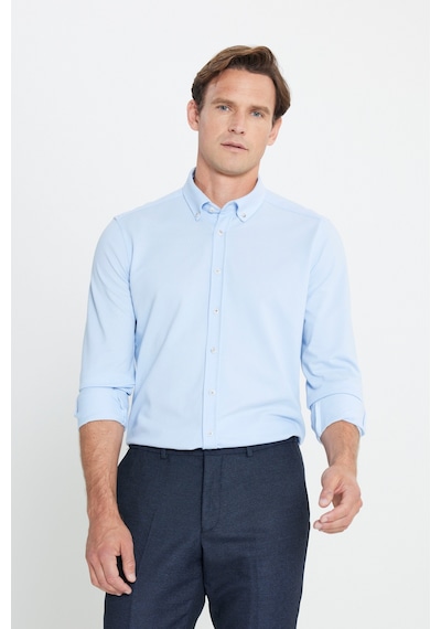 Ac&Co / Altınyıldız Classics Erkek Acık Mavı Pamuklu Örme Slim Fit Dar Kesim Düğmeli Yaka Gömlek Acık Mavı Açık Mavi Ac&Co / Altınyıldız Classics Erkek Acık Mavı Pamuklu Örme Slim Fit Dar Kesim Düğmeli Yaka Gömlek Acık Mavı Açık Mavi
