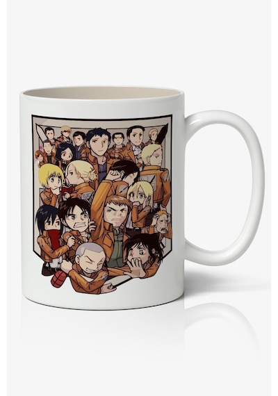 Attack On Titan Anime Tüm Karakterler Beyaz Porselen Kupa Bardak Sevgiliye Arkadaşa Hediye Beyaz