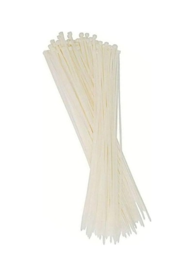 100 Adet Beyaz Kablo Bağı - 25 Cm Uzunluk, 3.6 Mm Kalınlık