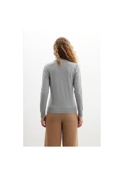 Styleboom X Peraluna Chelsea Pullover Bisiklet Yaka Standart Kesim Kadın Triko Kazak - Gri-gri Gri