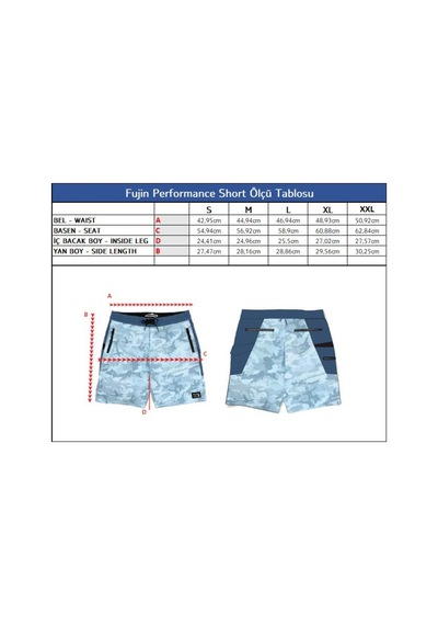 Fujin Performance Short Camo Indigo (501828154) İndigo
