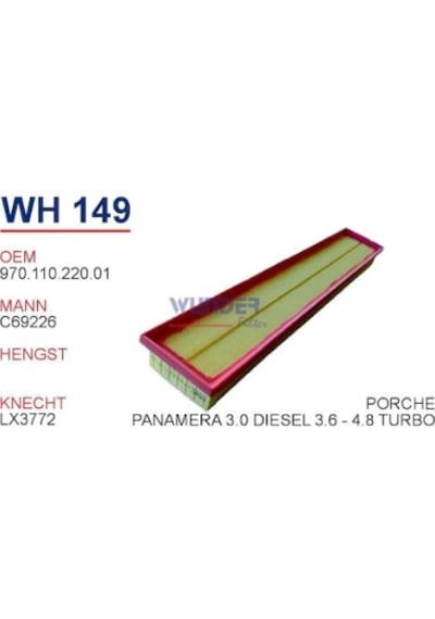 Porsche Panamera Hava Filtre 970.110.220.01 Wunder