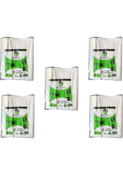 Doğanpack Şeffaf Naylon Bakkaliye Poşeti Torbası 5 x 1 KG 25 x 42 CM