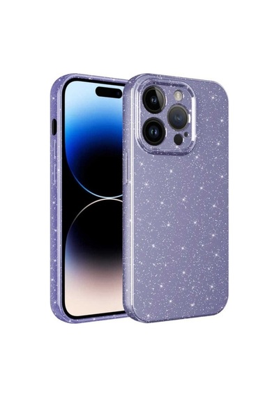 Apple Uyumlu iPhone 14 Pro Kılıf Kamera Korumalı Simli Lüks Zore Koton Kapak Mor