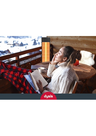 Dysis Single X Karbon Serisi IP65 Suya-Toza Dayanıklı 2300 W Siyah Uzaktan Kumandalı İç/Dış Mekan Isıtıcı
