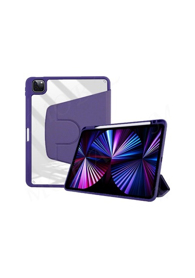 Undeplus Apple Uyumlu iPad Pro 12.9 6. 5. Nesil Kılıf Dik-Yatay Kalem Bölmeli Smart A2436-37-61-62 A2764-66 A2378-79