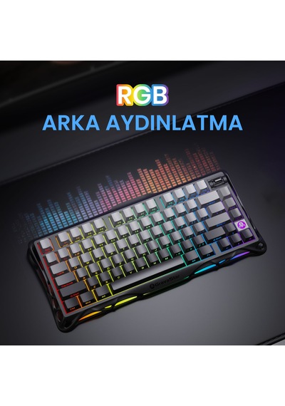 Gravastar K1 Mekanik Gaming Klavye, M1 Pro Kablosuz Optik Mouse Ve Mousepad Oyuncu Seti, Gradient Bl Optik