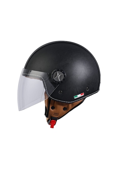 Sway Sw 701 Black Leather Yarım Açık Kask Siyah