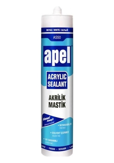 30 Adet Apel As-50 Akrilik Mastik 500 Gr Beyaz Beyaz Beyaz