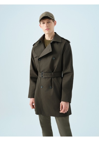 Regular Fit Erkek Trenchcoat Haki