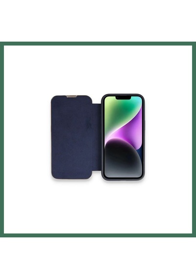 En-cag iPhone 14 Pro Uyumlu Kılıf Dolpin Kapaklı - Lacivert Bss
