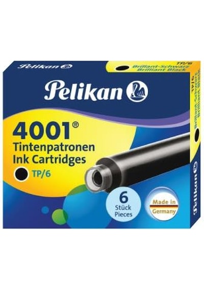 Pelikan 4001 Dolma Kalem Kartuşu 6'Lı Küçük Siyah