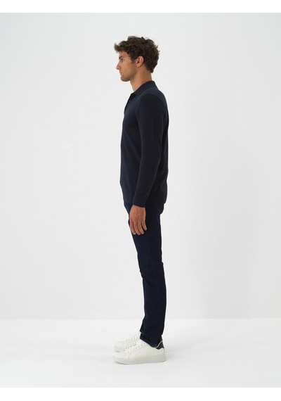 Xint Lacivert Pamuk Dokulu Regular Fit Kazak 801868
