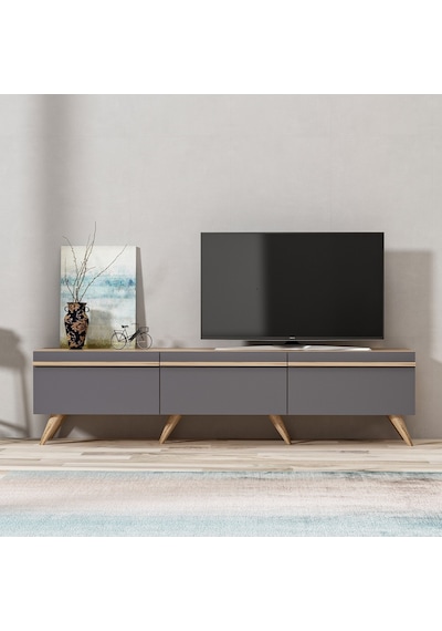 Bmdekor Tv Sehpası Asil Antrasit Meşe 180 Cm