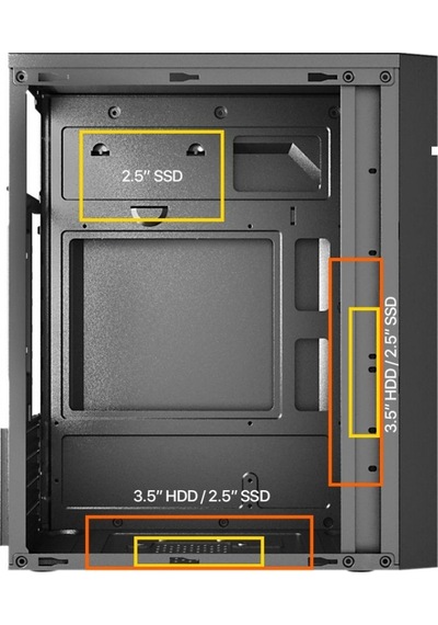Frisby FC-2715B 300W 1x12 CM Fan Micro ATX 2xUSB 2.0 Bilgisayar Kasası Siyah